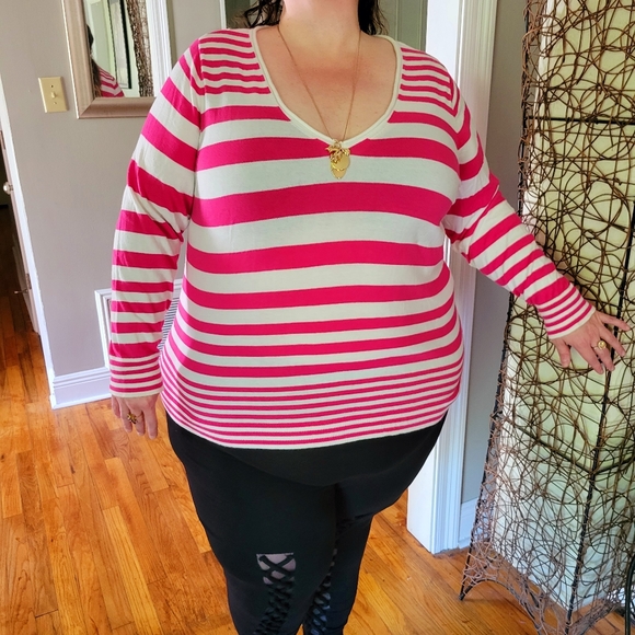 Lane Bryant Pink Lightweight Sweater Size 26/28 - Picture 4 of 11